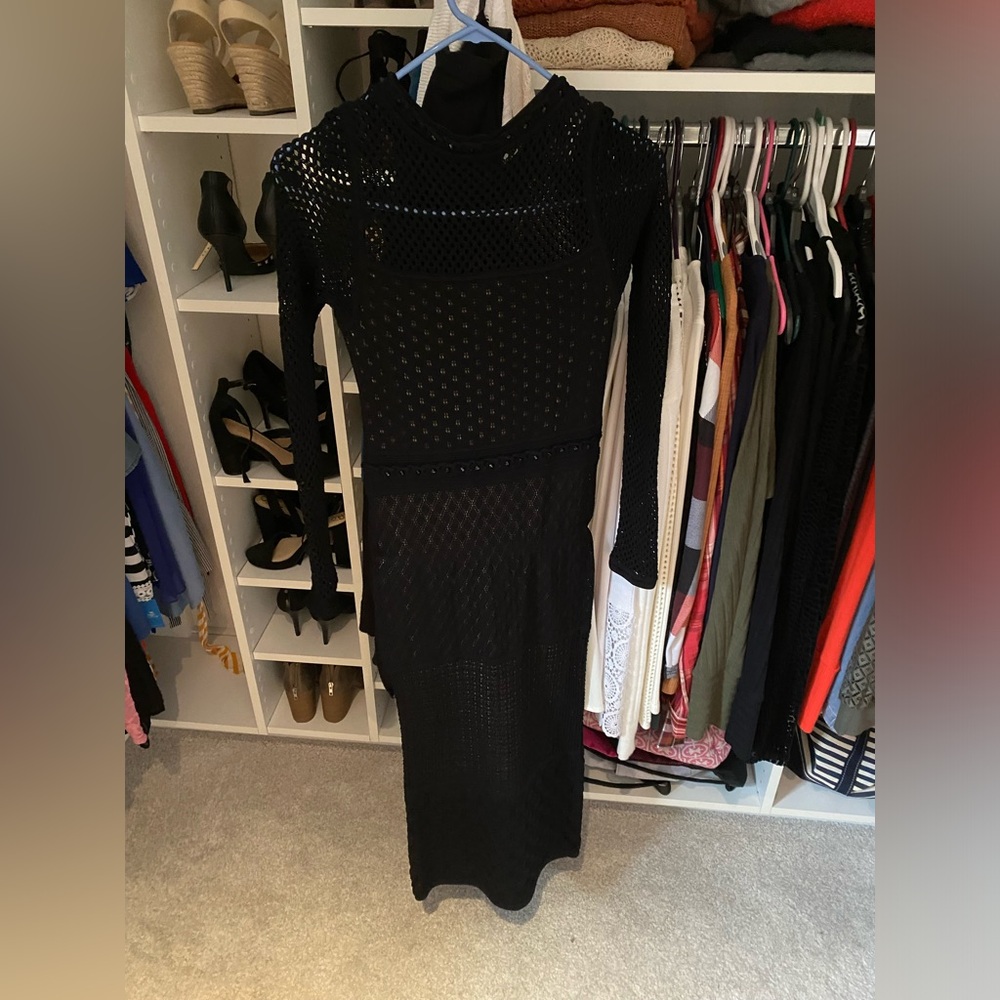 Elegant black dress. Thick material